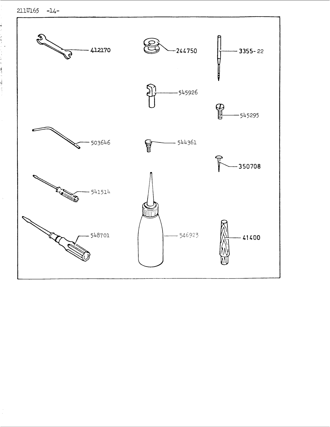 Singer 211U165 manual 