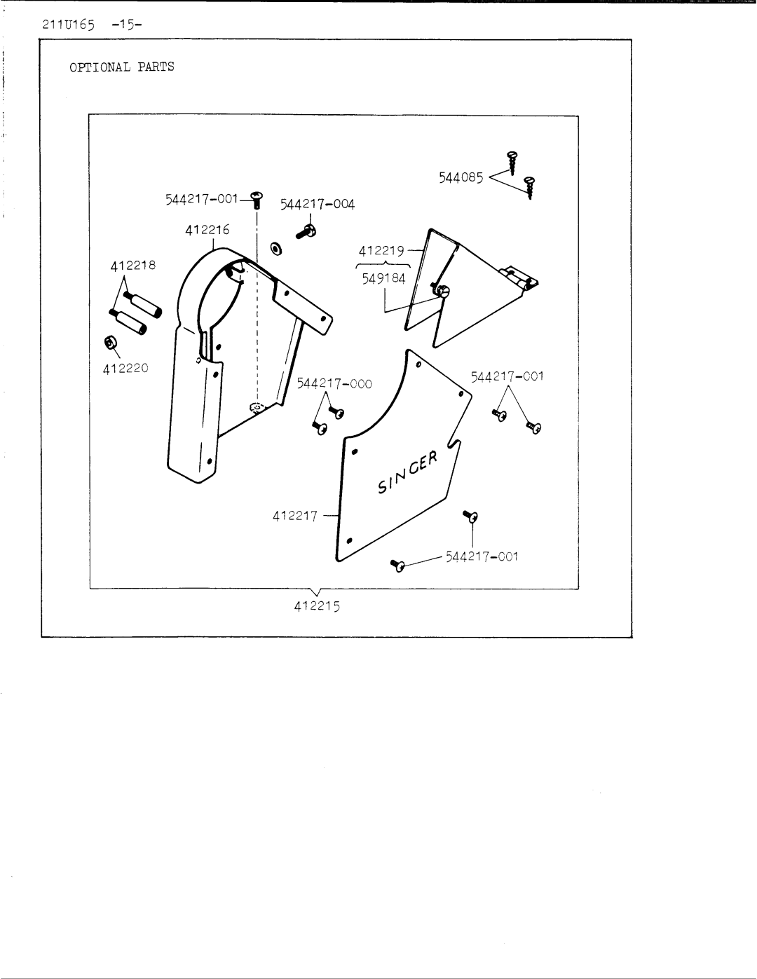 Singer 211U165 manual 