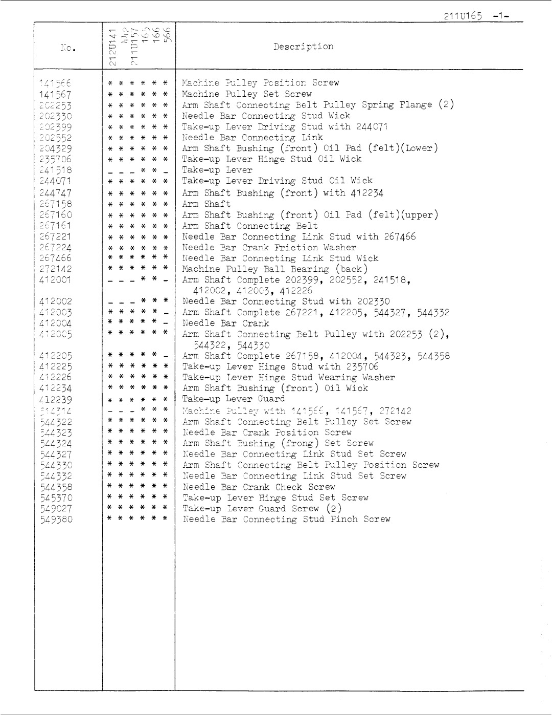 Singer 211U165 manual 