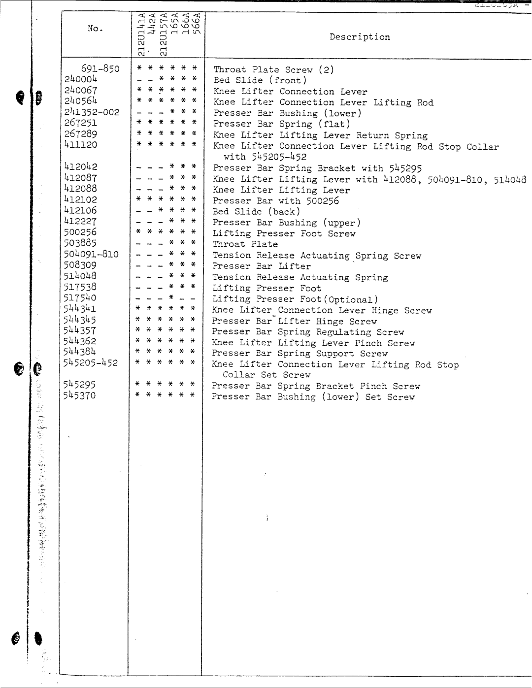 Singer 211U165A manual 