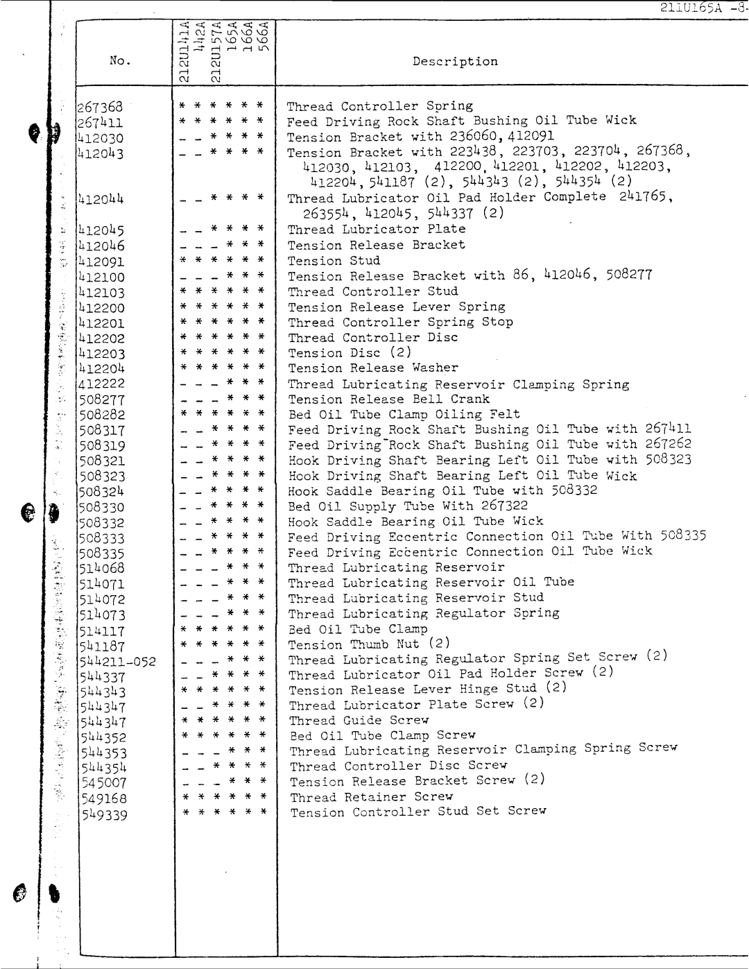 Singer 211U165A manual 