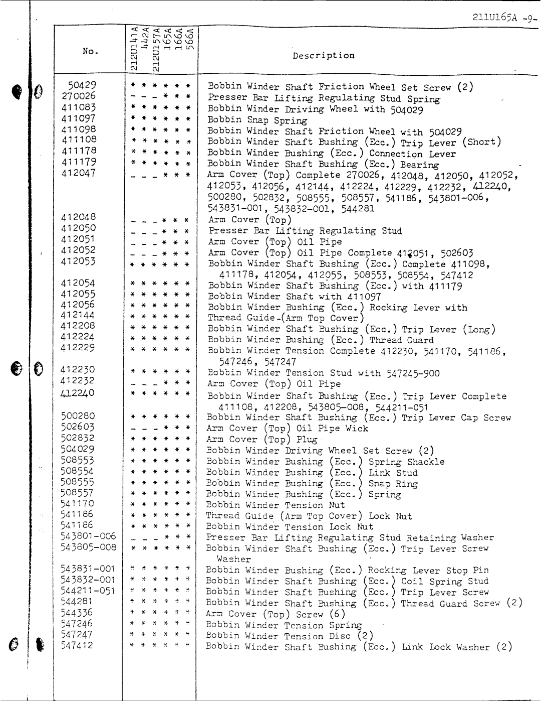 Singer 211U165A manual 