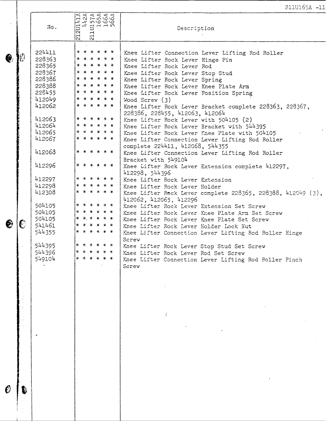 Singer 211U165A manual 