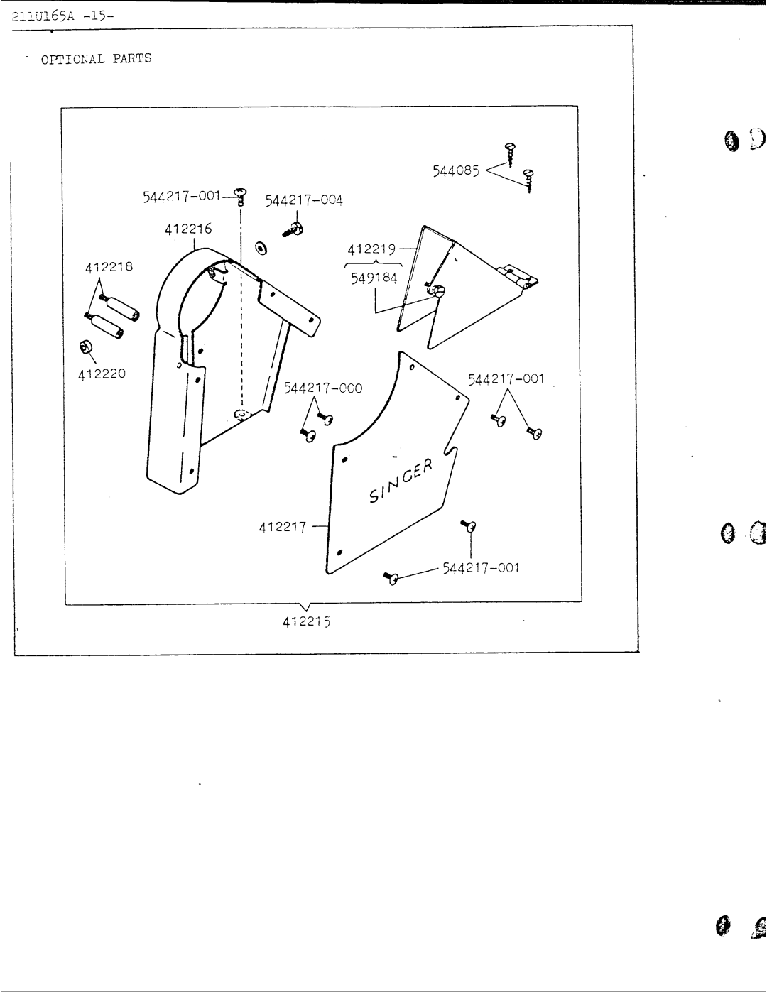 Singer 211U165A manual 