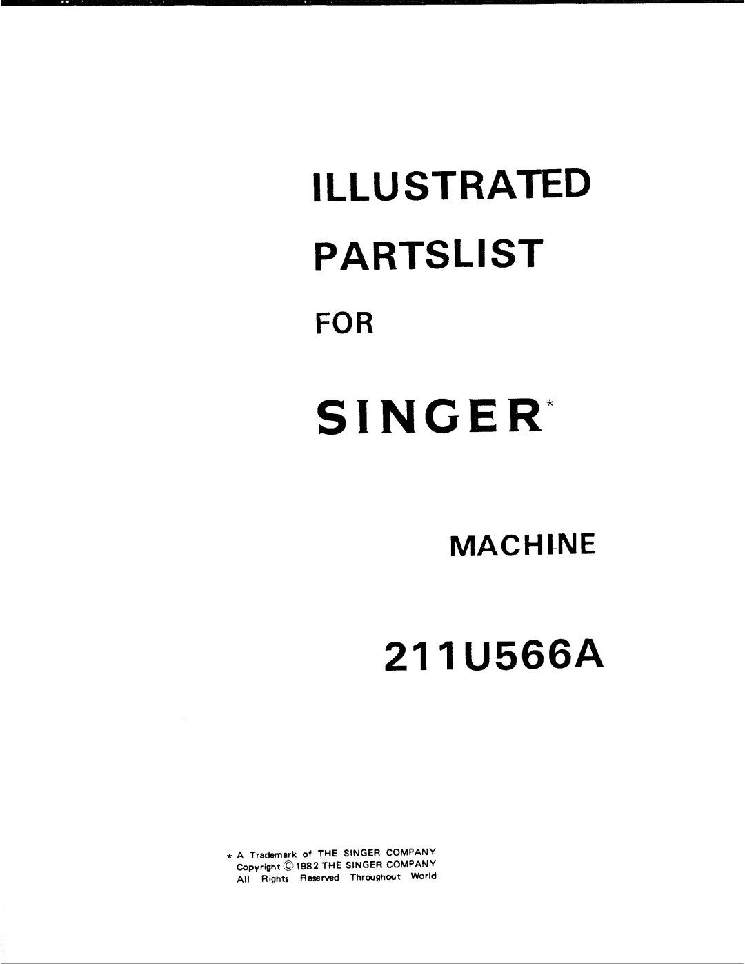 Singer 211U566A manual 