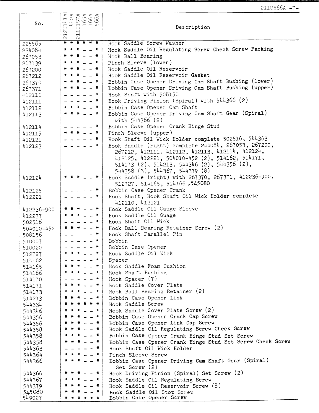 Singer 211U566A manual 