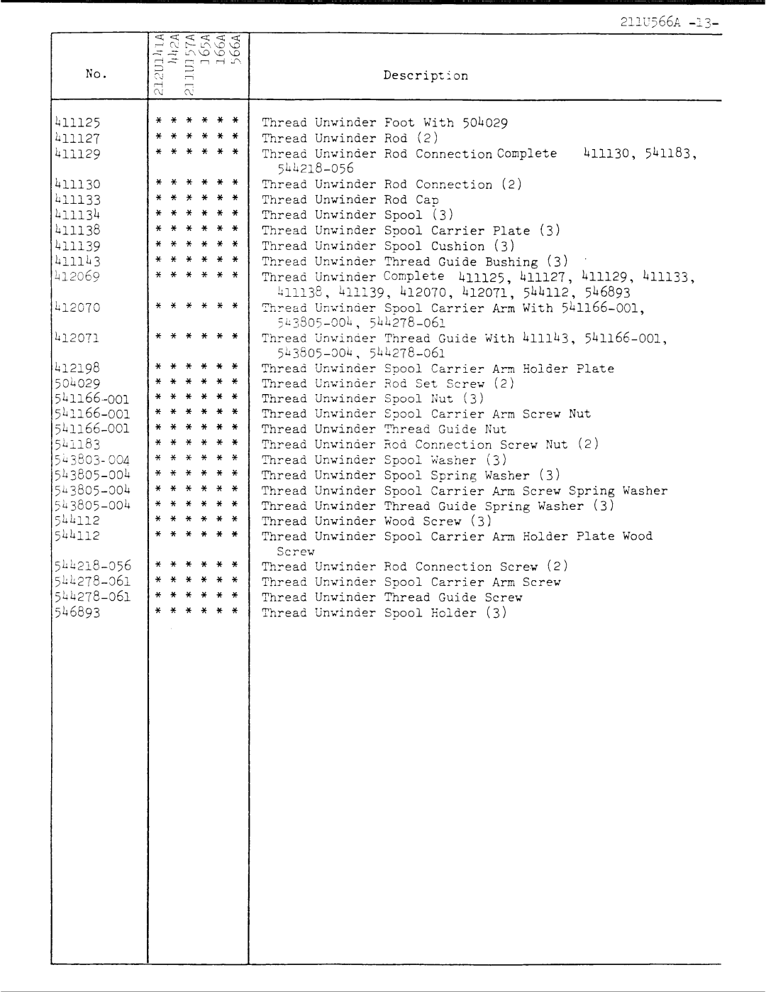 Singer 211U566A manual 