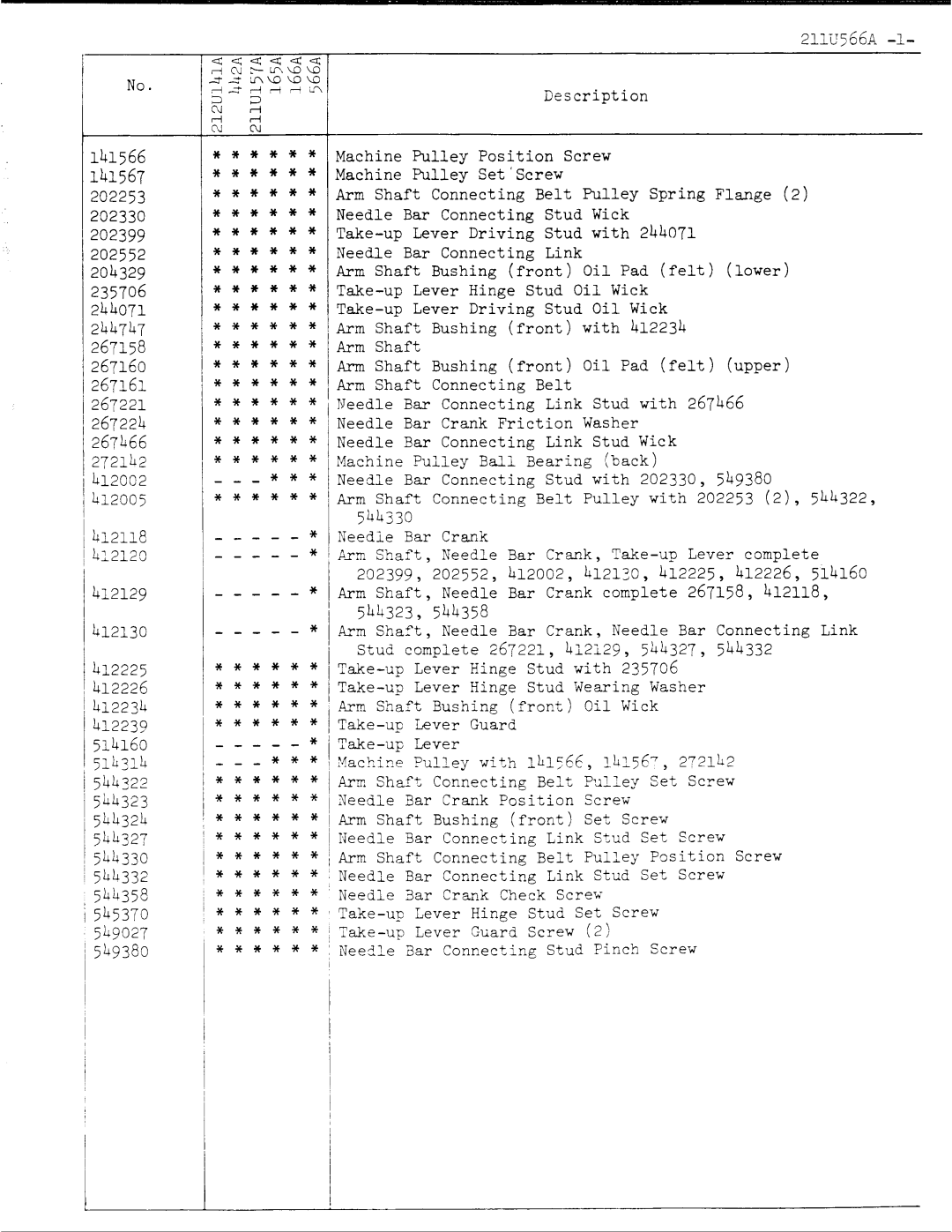 Singer 211U566A manual 