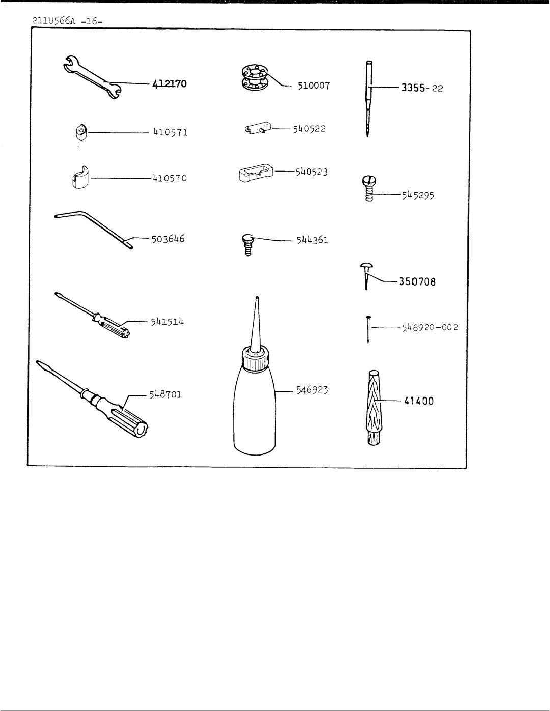 Singer 211U566A manual 