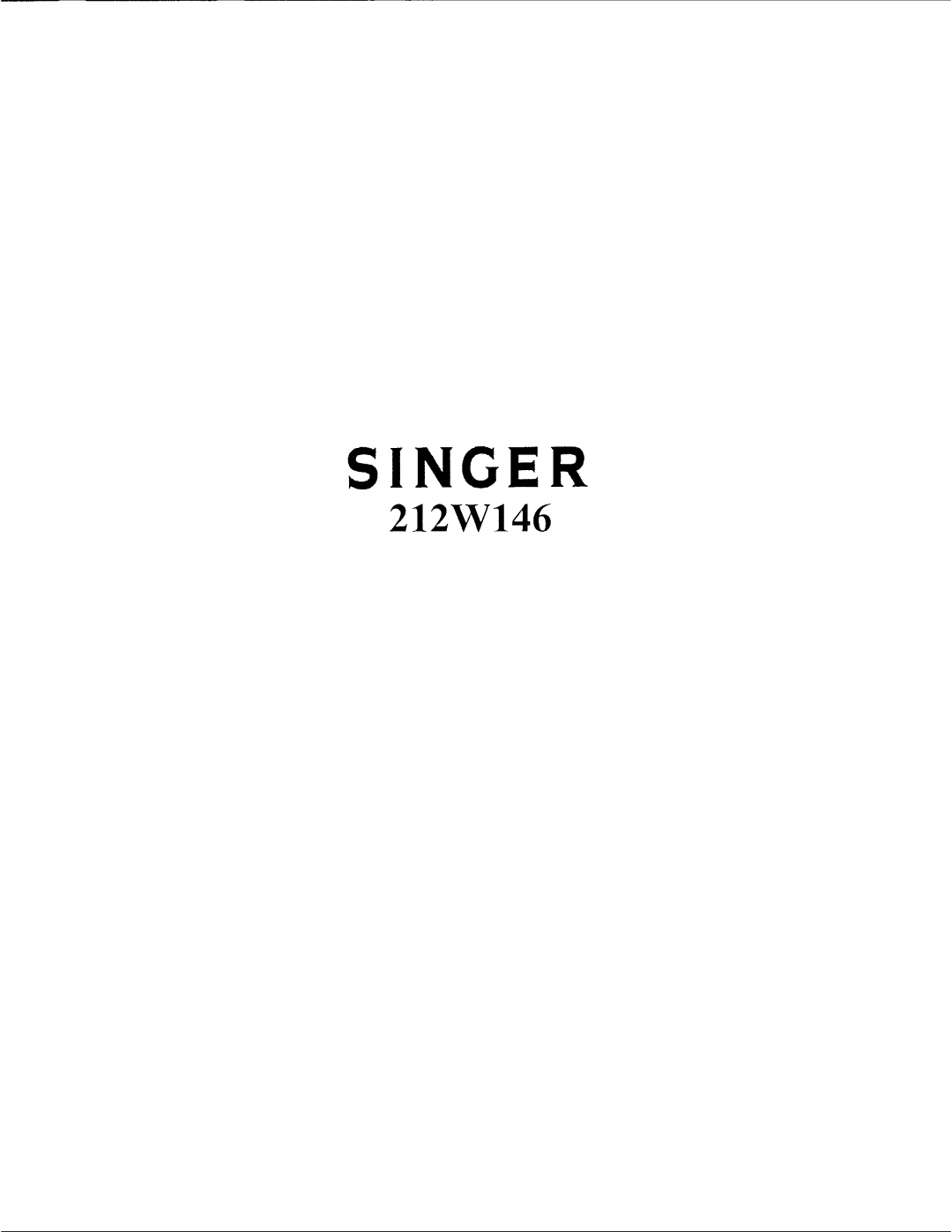 Singer 212W146 manual 