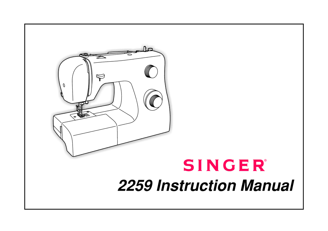 Singer 2259 instruction manual 