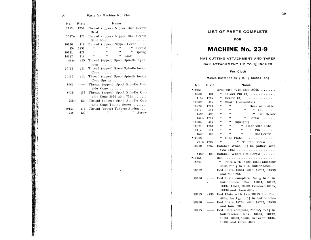 Singer 23-4, 23-16, 23-22, 23-12, 23-30, 23-21 manual 