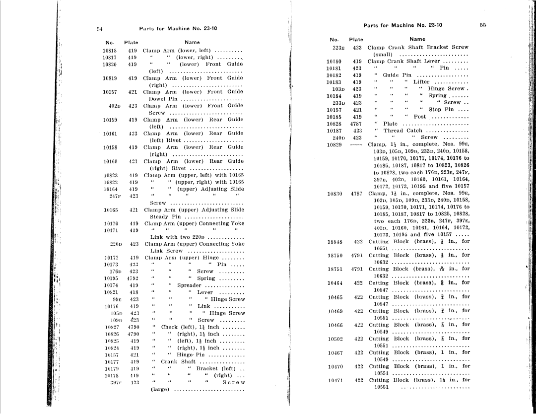 Singer 23-21, 23-16, 23-22, 23-12, 23-30, 23-4 manual 