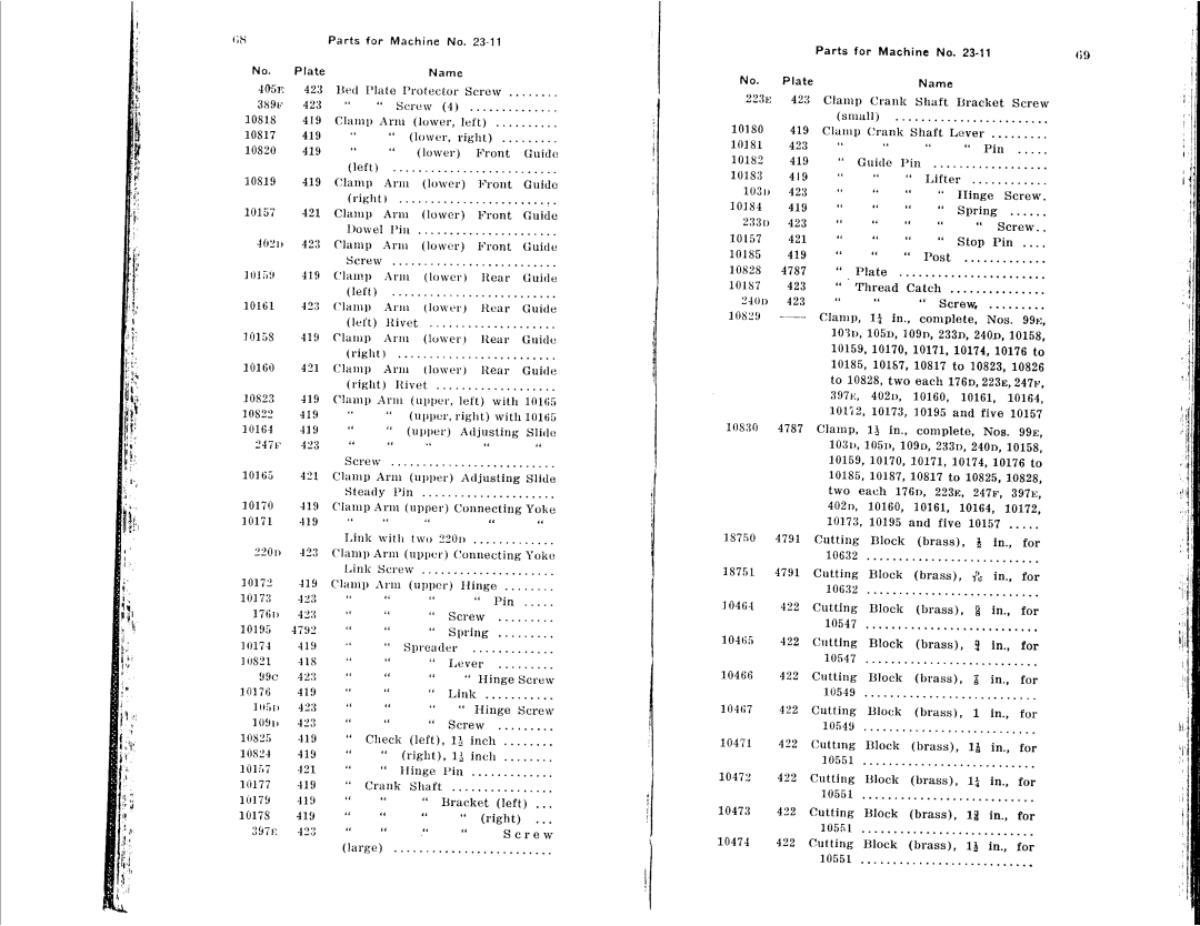 Singer 23-21, 23-16, 23-22, 23-12, 23-30, 23-4 manual 