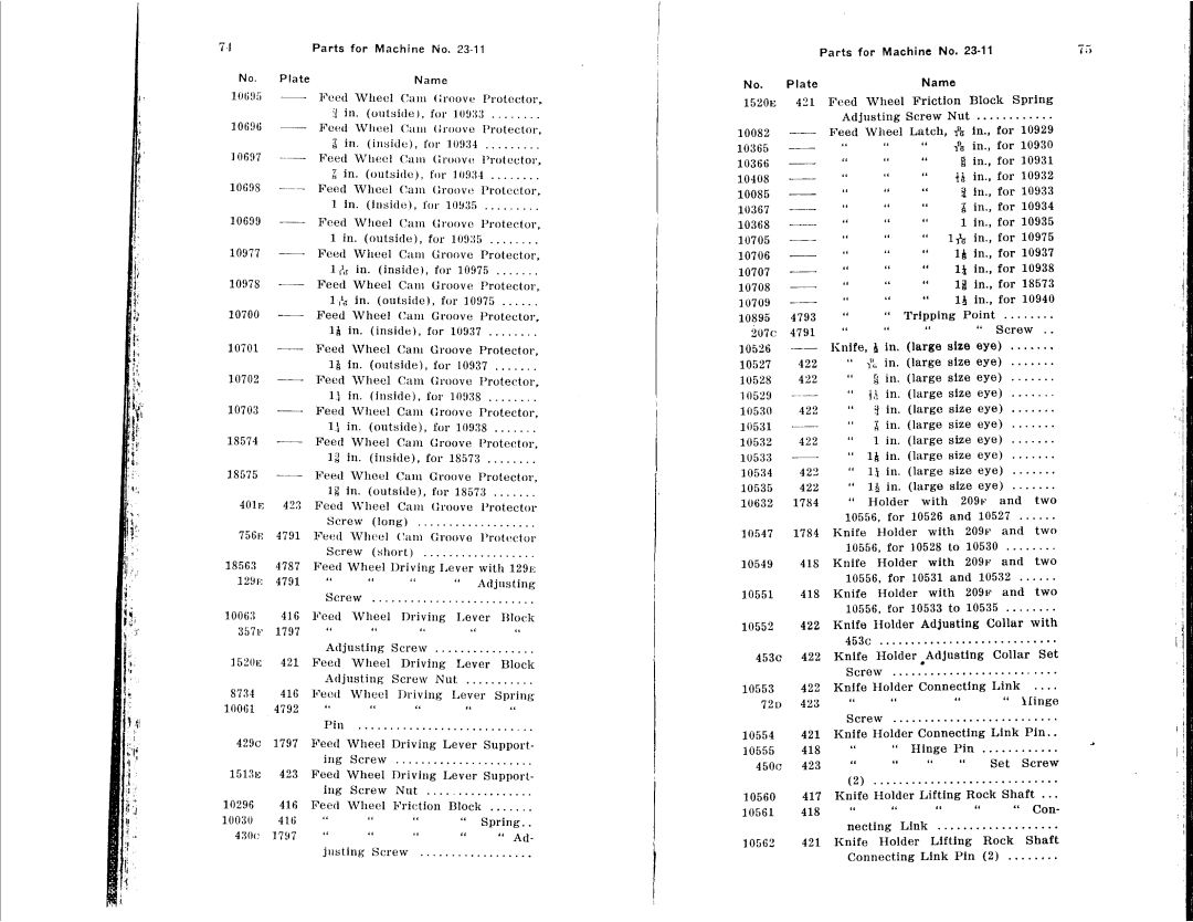 Singer 23-22, 23-16, 23-12, 23-30, 23-4, 23-21 manual 