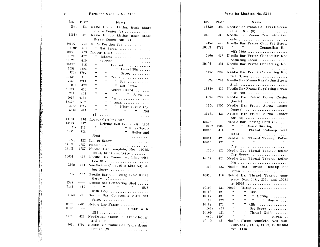 Singer 23-12, 23-16, 23-22, 23-30, 23-4, 23-21 manual 