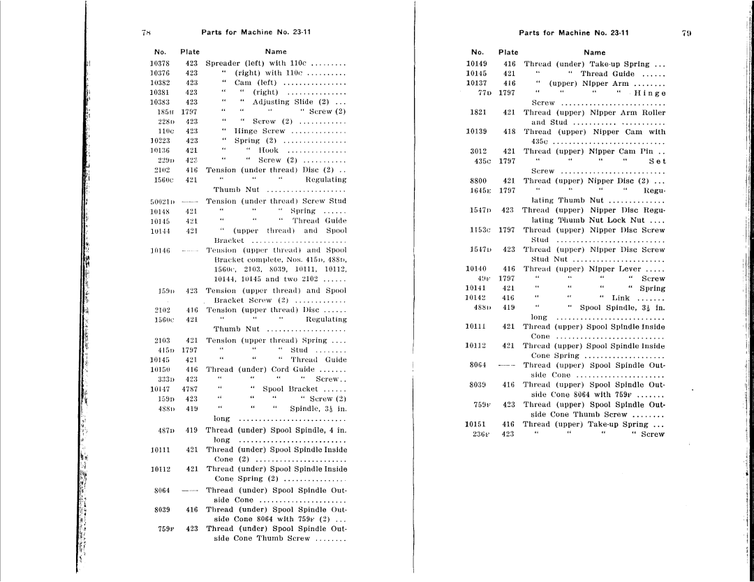 Singer 23-30, 23-16, 23-22, 23-12, 23-4, 23-21 manual 