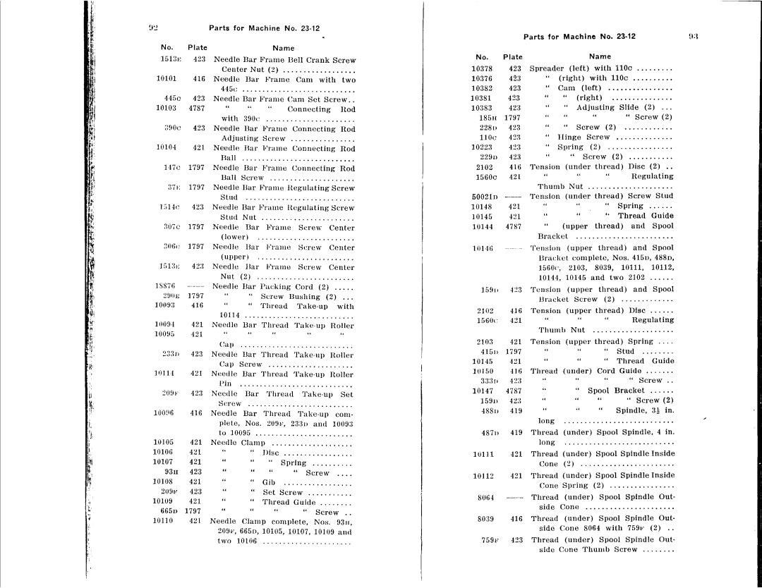 Singer 23-30, 23-16, 23-22, 23-12, 23-4, 23-21 manual 