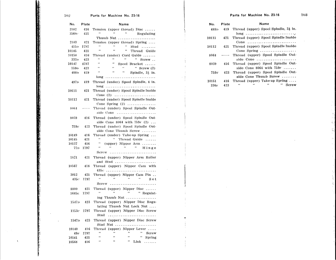 Singer 23-22, 23-16, 23-12, 23-30, 23-4, 23-21 manual 