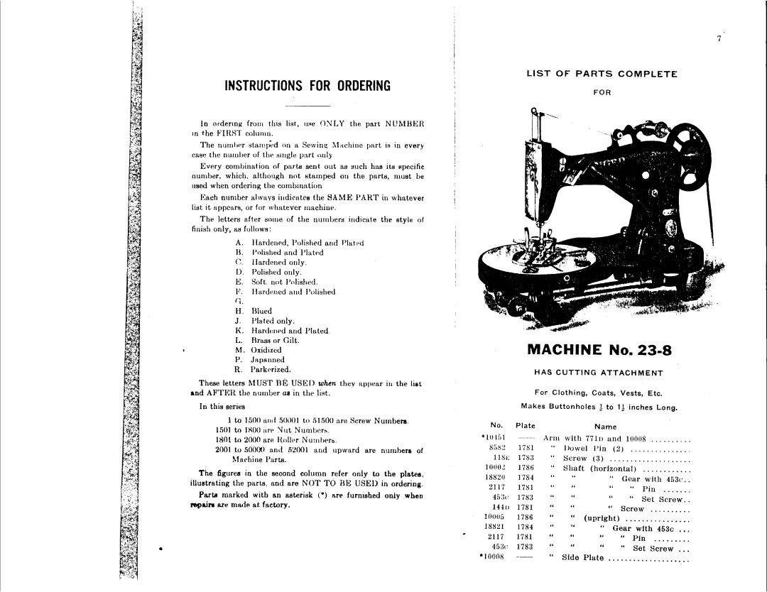 Singer 23-8 manual 