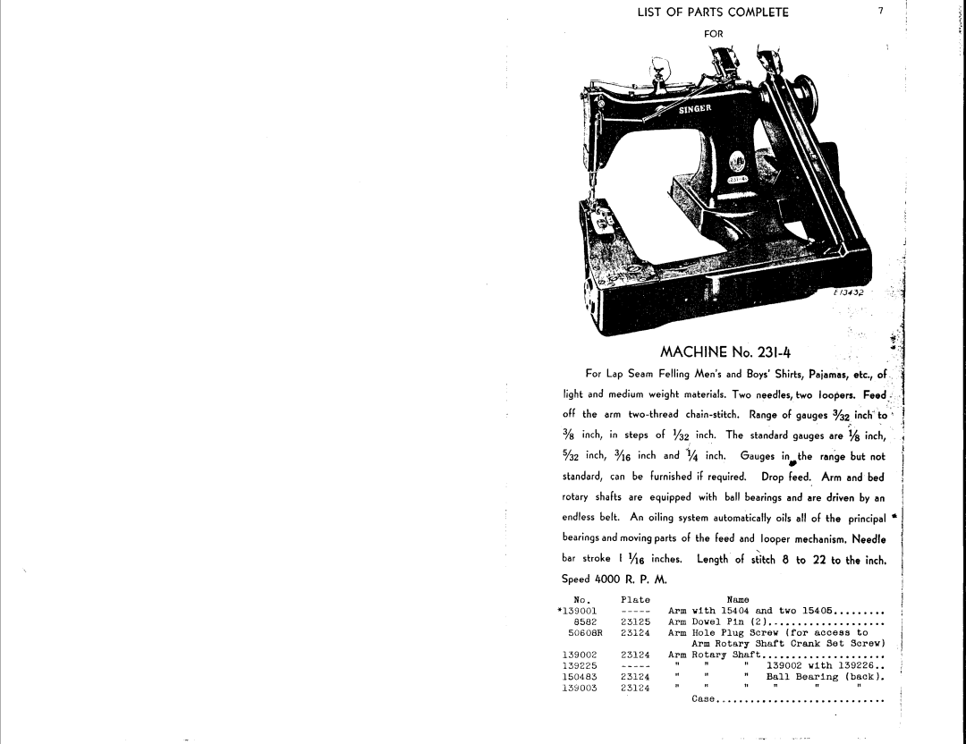 Singer 231-5, 231-4 manual 