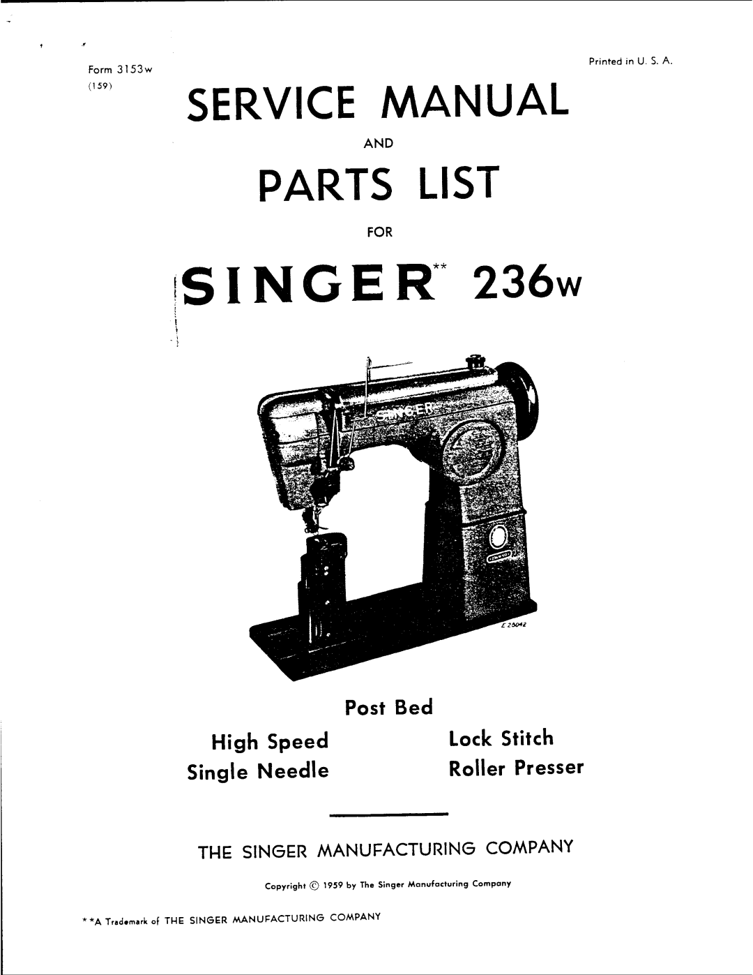 Singer 236W manual 