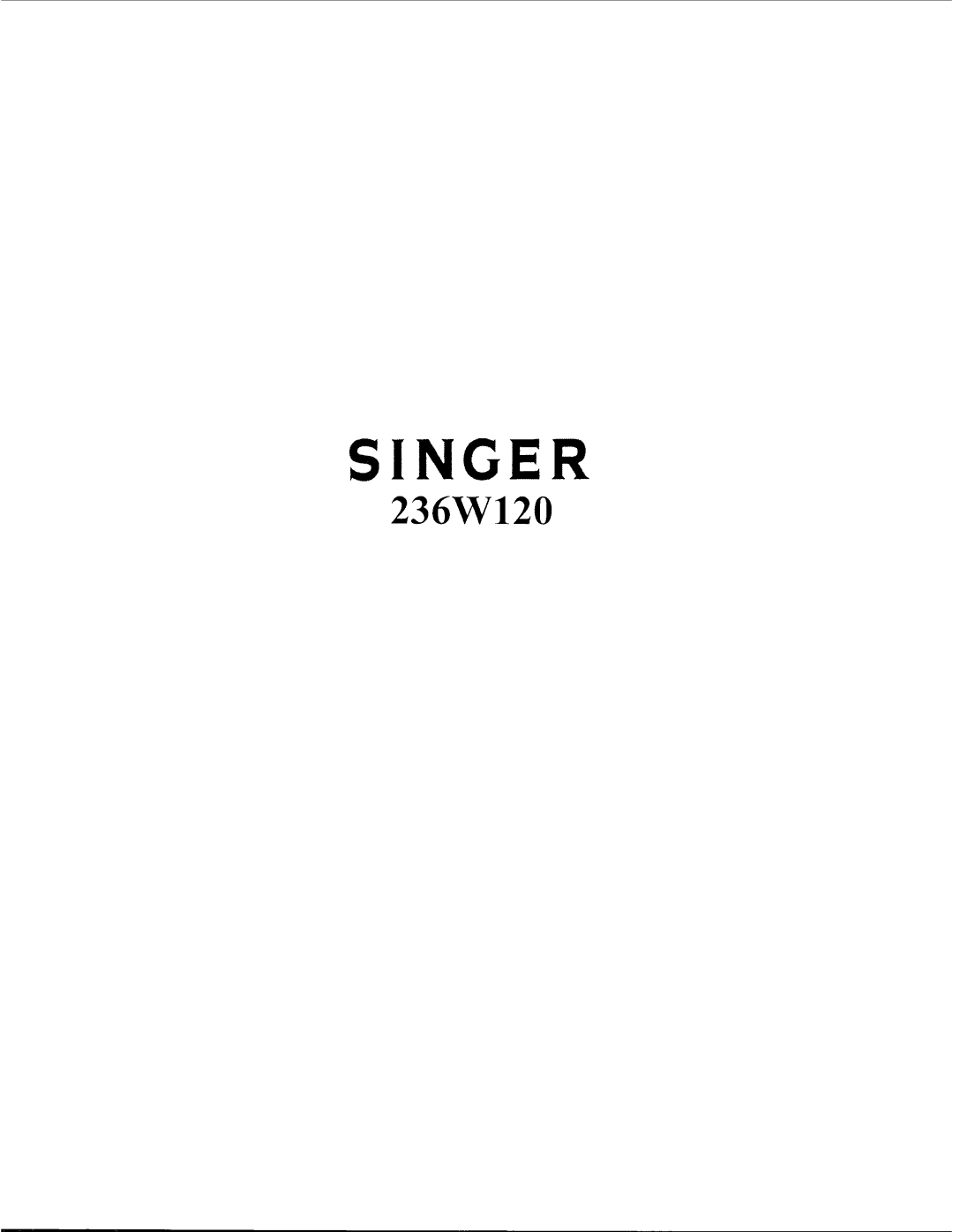 Singer 236W120 manual 