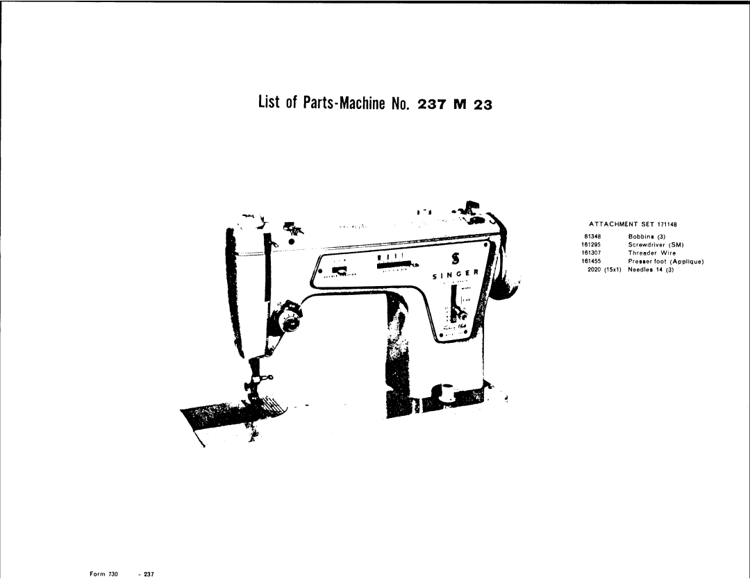 Singer 237M23 manual 