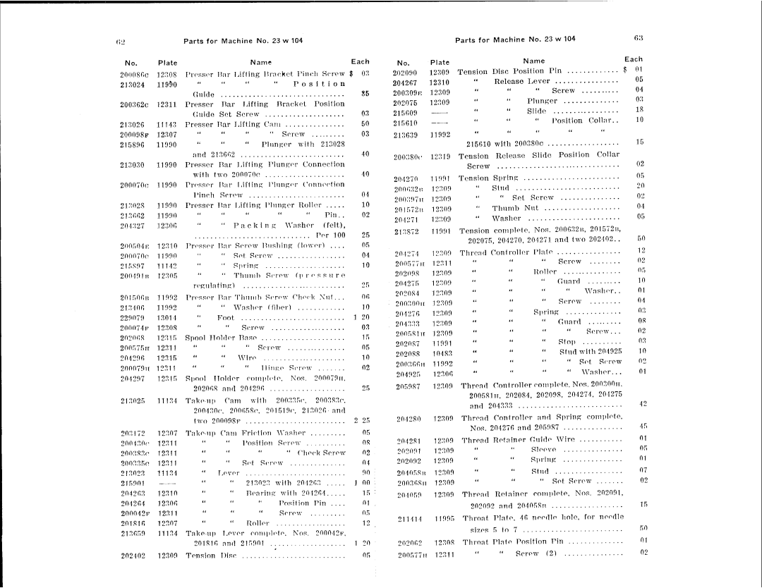 Singer 23W manual 