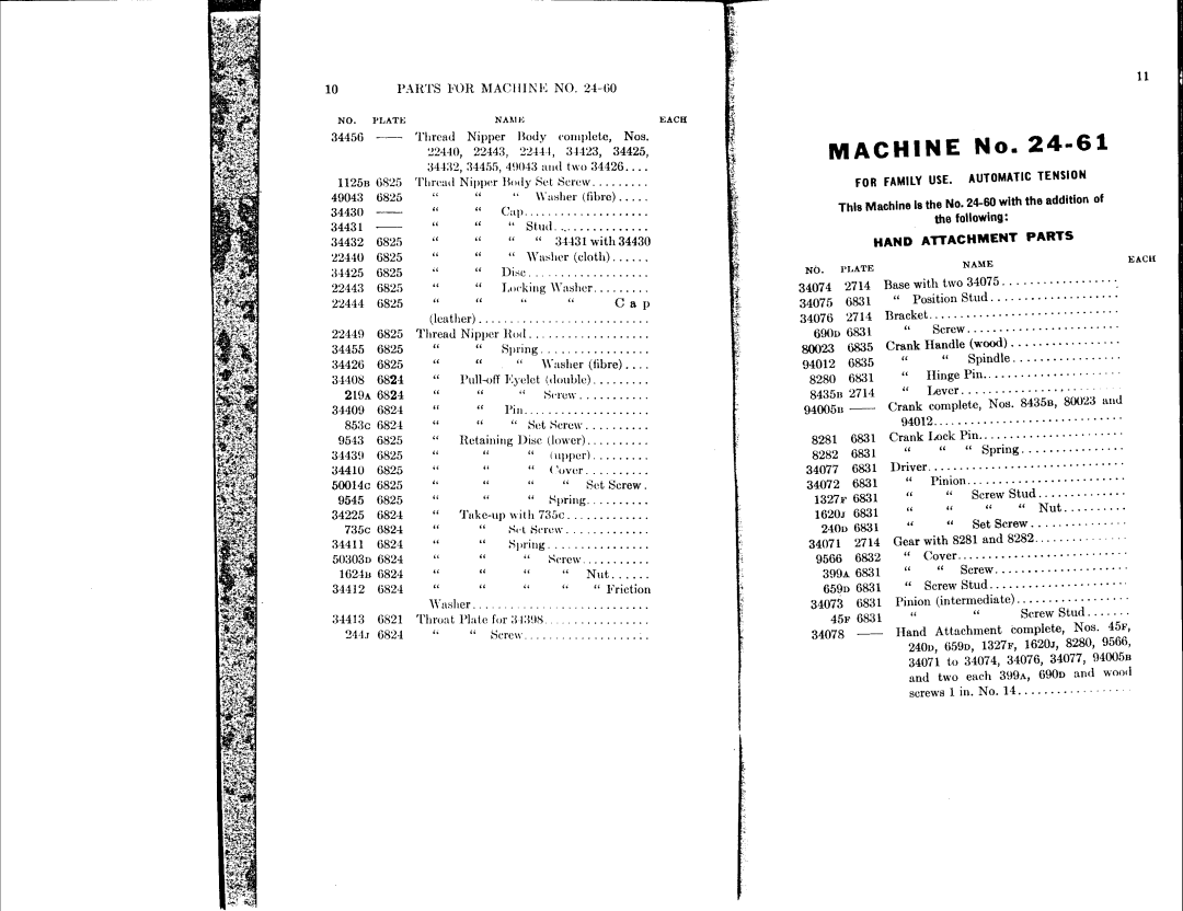 Singer 24-60, 24-61 manual 