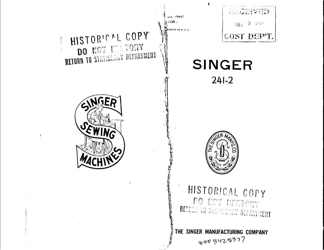 Singer 241-2 manual 