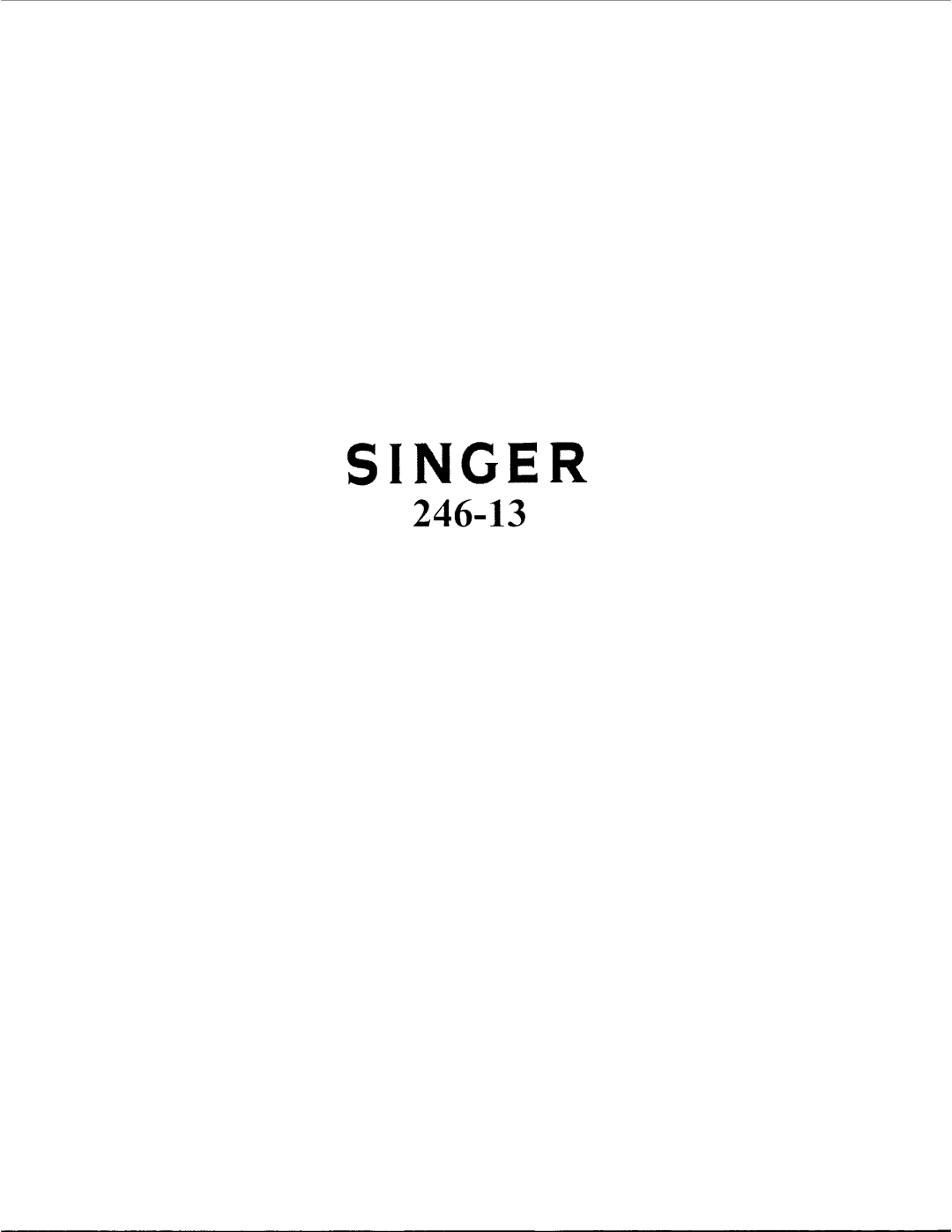 Singer 246-13 manual 