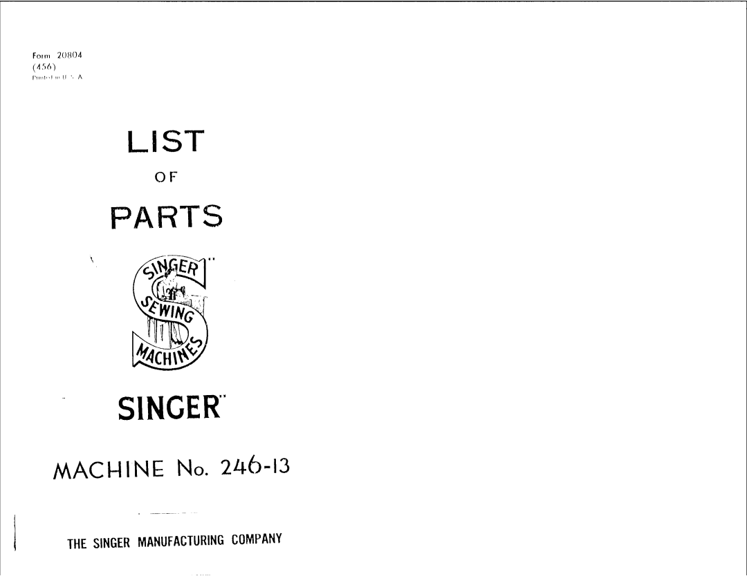 Singer 246-13 manual 