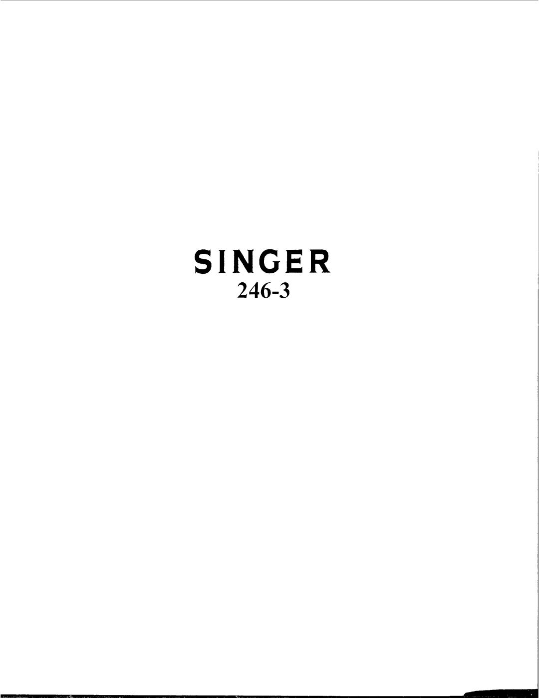 Singer 246-3 manual 