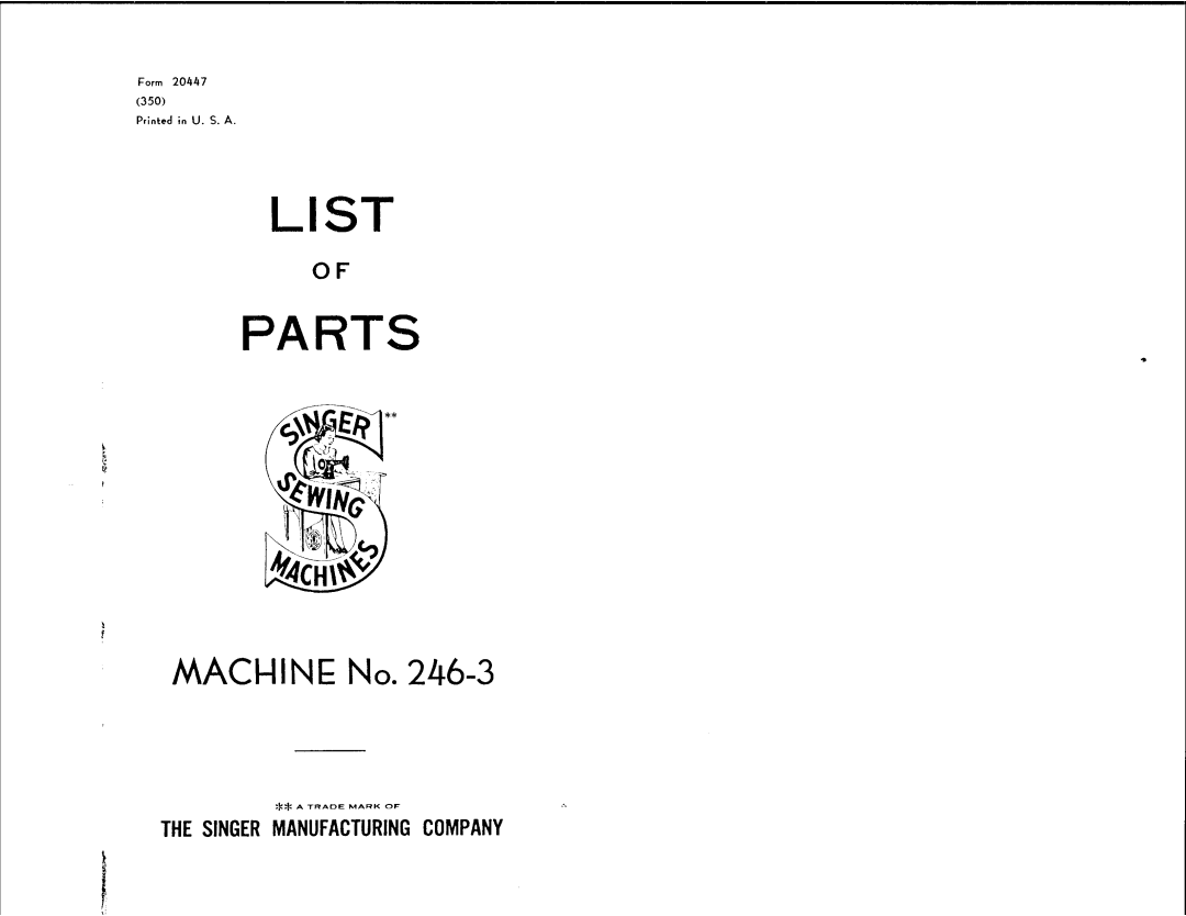 Singer 246-3 manual 