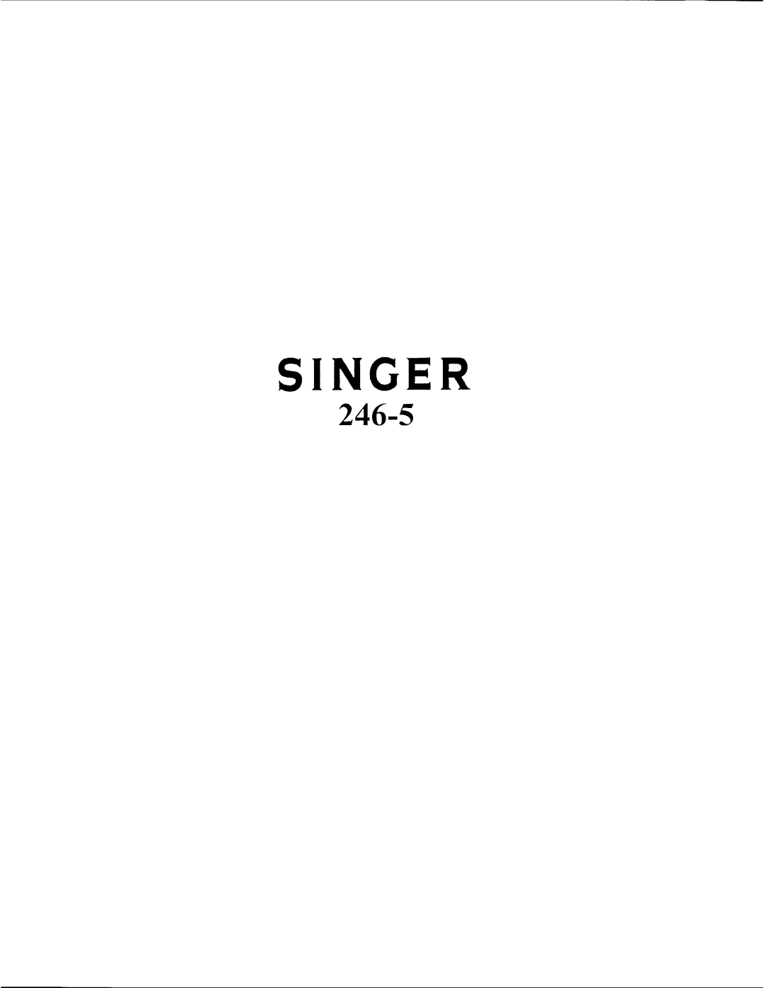 Singer 246-5 manual 