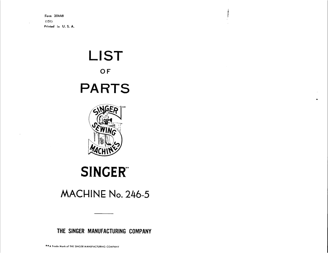 Singer 246-5 manual 