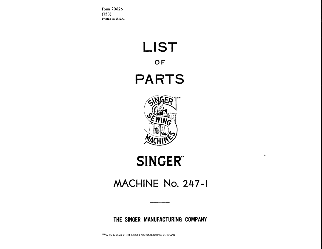 Singer 247-1 manual 