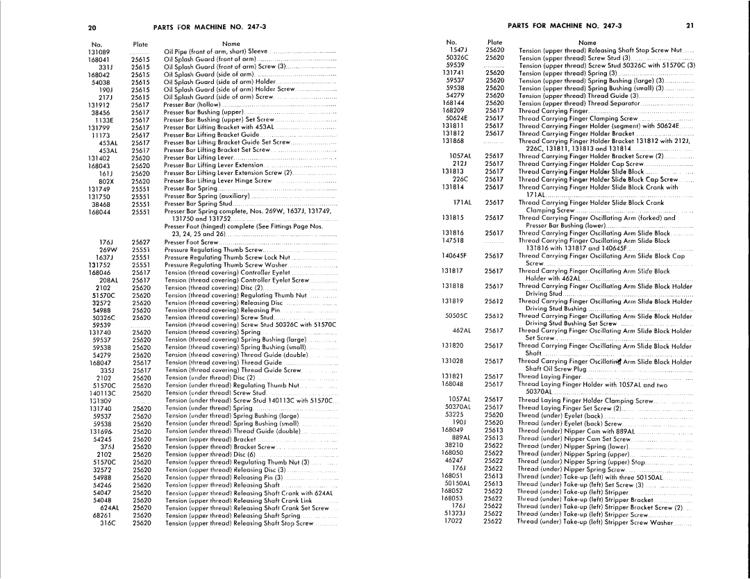 Singer 247-3, 247-2 manual 