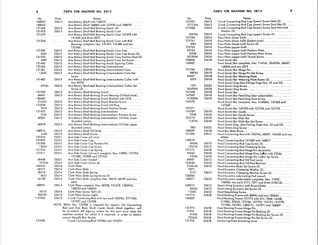 Singer 247-3, 247-2 manual 