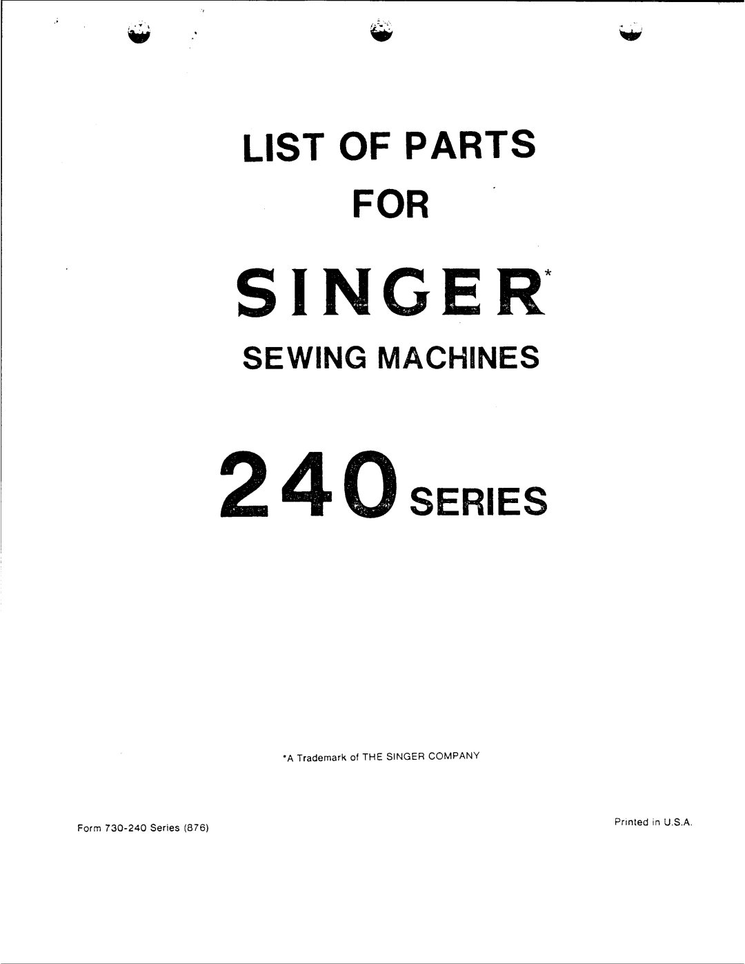 Singer 248, 247, 242 manual 