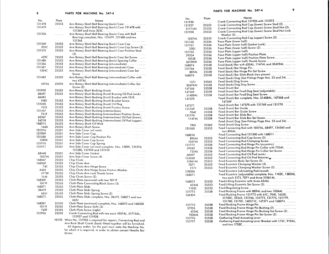 Singer 247-5, 247-4 manual 