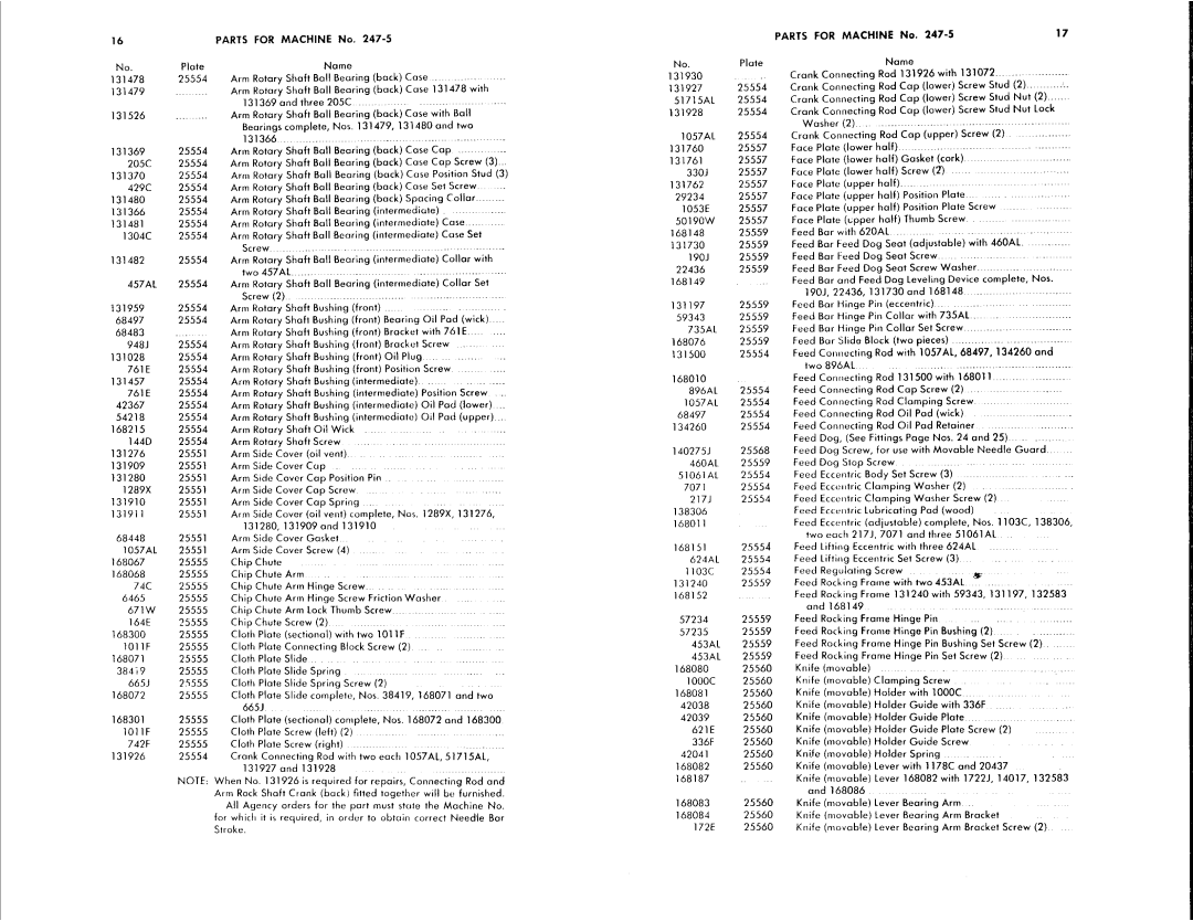 Singer 247-5, 247-4 manual 