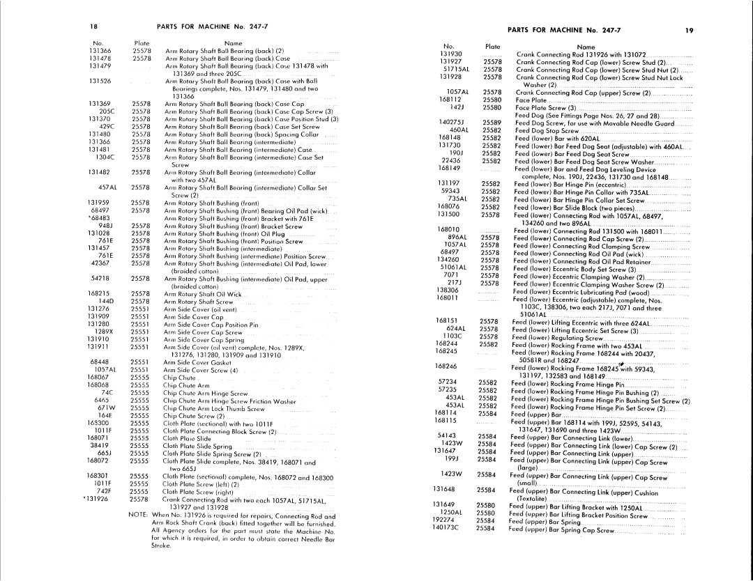 Singer 247-6, 247-7 manual 