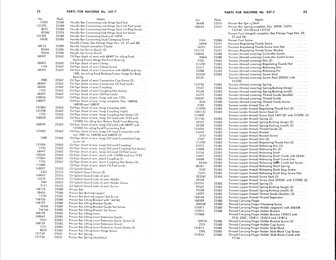 Singer 247-6, 247-7 manual 