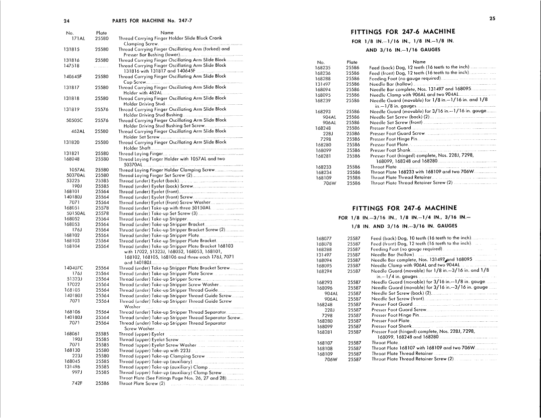 Singer 247-7, 247-6 manual 