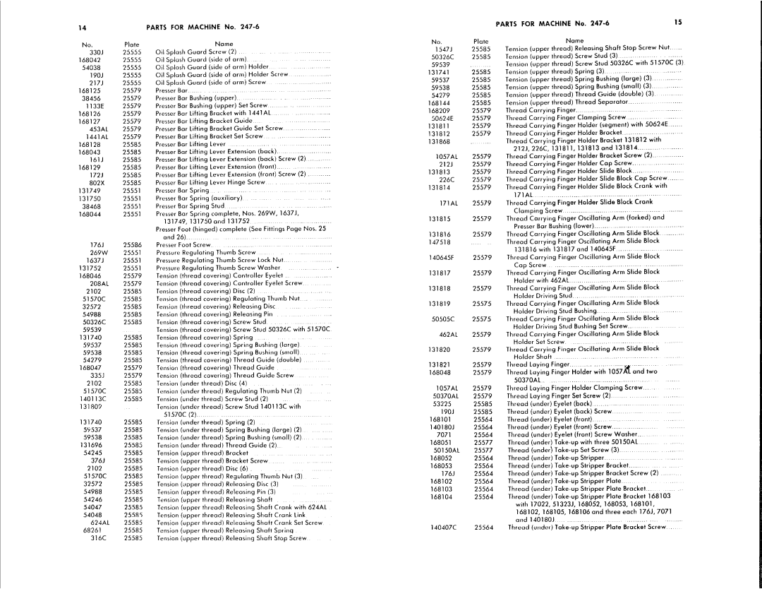 Singer 247-6, 247-7 manual 