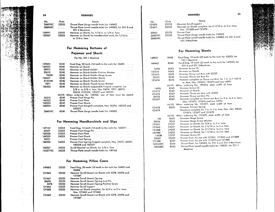 Singer 251-2, 251-3, 251-1 manual 