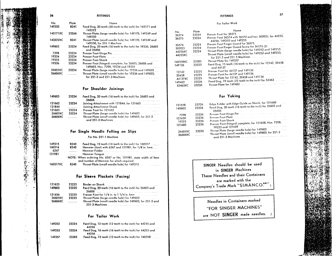 Singer 251-1, 251-3, 251-2 manual 