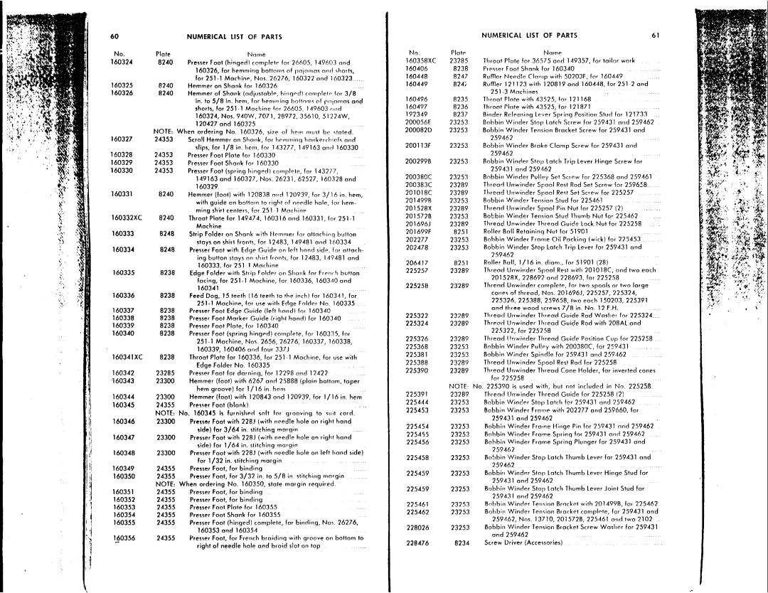 Singer 251-1, 251-3, 251-2 manual 